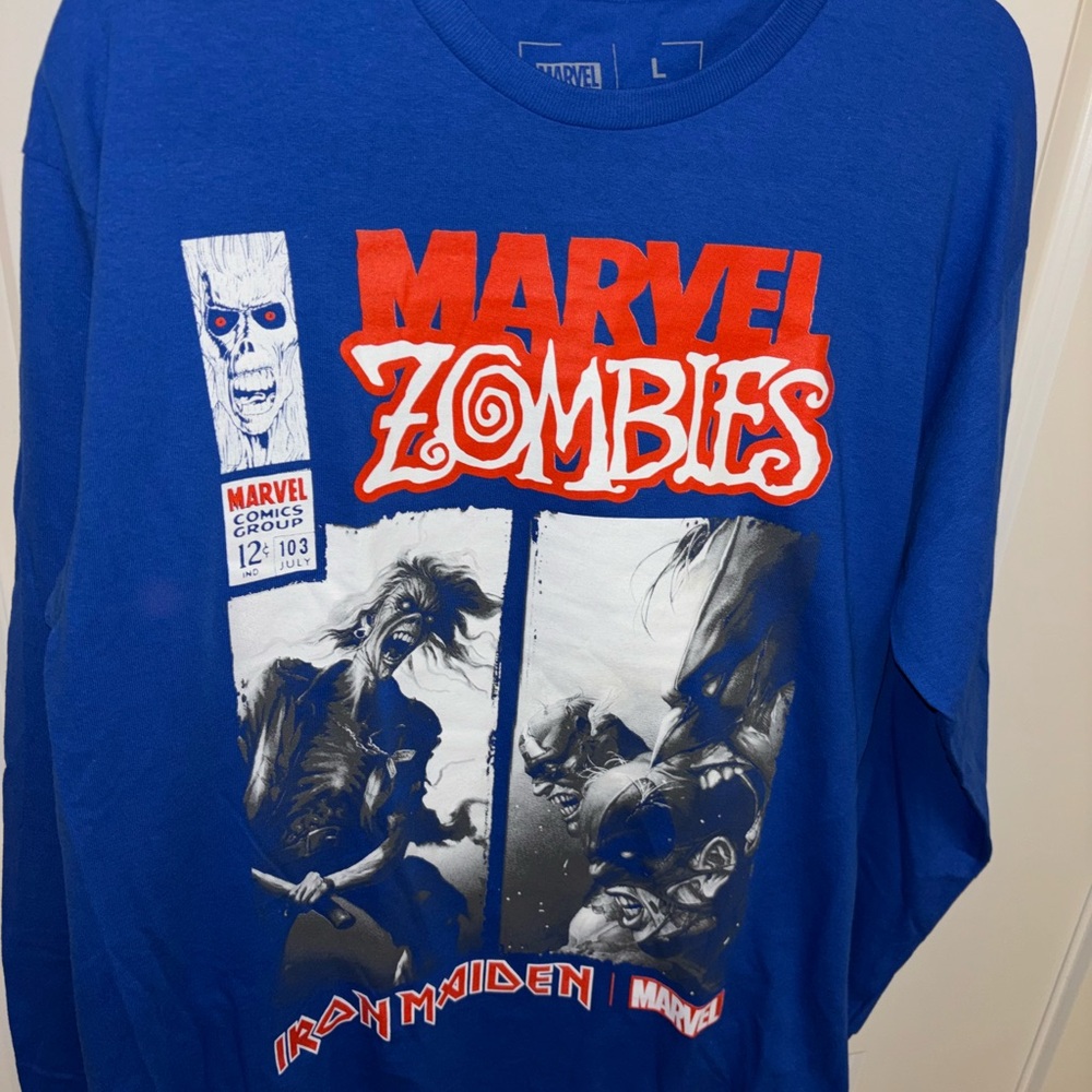 Marvel Zombies Blue Long Sleeve Shirt LARGE